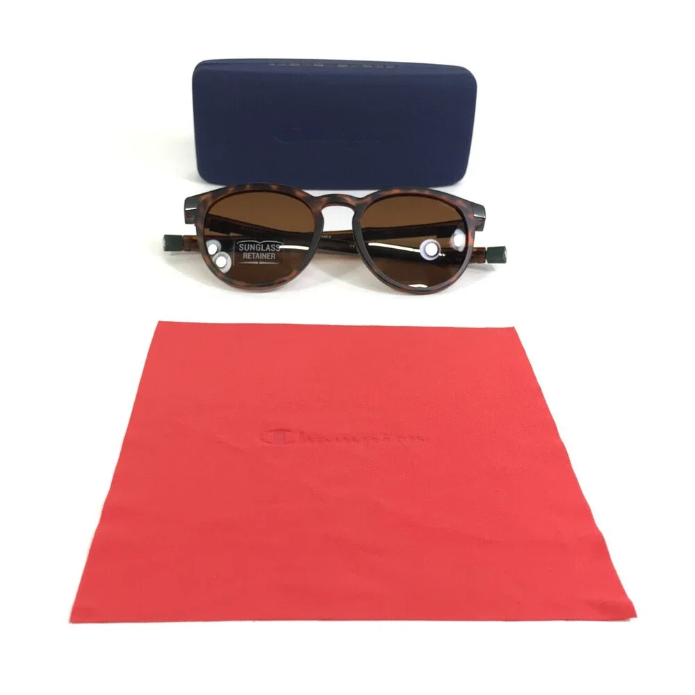 Champion Sunglasses SWIFT C02 Black Tortoise Frames with Brown Polarized Lenses